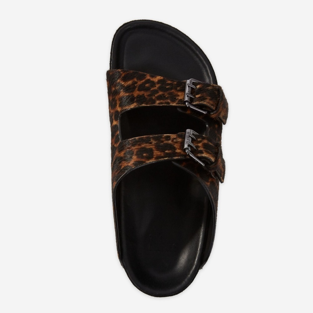 The Kooples - Leopard Print Women's Buckle Slide Sandals - NWB sz 38 - Picture 2 of 14